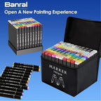 Banral Alcohol Markers Set, 100 Colors Dual Tip Alcohol Based Art Marker for Artists, Permanent Drawing Pens for Adult Coloring Sketching Illustration with Case and Holders