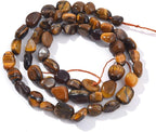 Yellow Tiger Eye Pebble Nugget Oval Free Tumbled Stone 6-8mm Natural Gemstone Loose Beads Approx 15.5 inch for DIY Jewelry Making