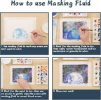 Masking Fluid for Watercolor Painting 60ml Red with a Paintbrush and Eraser - Art Masking Fluid Pen Watercolor Medium Art Supplies for Artists