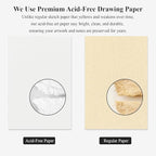 9" x 12" Sketch Book, Top Spiral Sketchbook Hardcover, 68lb (100gsm) Drawing Paper Pad & Sketch Paper, 1-Pack Sketch Pads for Drawing for Adults, Professional Art Supplies for Teens & Artist Gifts.