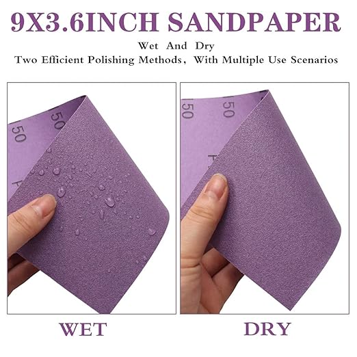 Sandpaper 180 Grit,Wet Dry Sanding Sheets,High Performance Ceramic Abrasive Sand Paper for Wood Furniture Finishing,Metal Grinding,Automotive Polishing,9 x 3.6 Inch,25-Pack