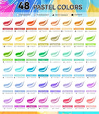 64 PCS Pastel Acrylic Paint Set with 12 Brushes, 2 Knives & Palette, 48 Colors (2oz/60ml) Art Craft Paint for Adults Kids Artists Beginners, Halloween Pumpkin Canvas Ceramic Rock Painting Kit