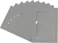 Pack of Ten 8.5x11 Mats Bevel Cut for 7x9 Photos - Acid Free Mid Grey Precut Matboards for Pictures, Photos, Framing - 4-ply Thickness