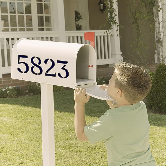 YEAJON 6 Inch Curb Stencil Kit 0-9 Address Number Stencils, 20Pcs Reusable 14 Mil Mylar Plastic Templates for Painting on Road, Wall, Wood, Mailbox