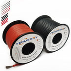 Fermerry 18 AWG Stranded Wire Spool 100ft Each 2 Colors Flexible 18 Gauge Silicone Hook up Wire Kit Electrical Tinned Copper Wire