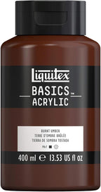 Liquitex BASICS Acrylic Paint, 400ml (13.5-oz) Bottle, Burnt Umber