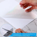 PATIKIL 8.3x5.8 Holographic Sticker Paper, 20Sheets A5 Polypropylene Self-Adhesive Transparent Waterproof Laminate Overlay Film for Photo Cards Scrapbook Decorations, Star