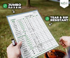 SWOOC Games® - 5 Big Premium Laminated Yardzee & Farkle Score Cards (11.5in x 8in) with Rules - Large Reusable Dry Erase Pads for Giant Outdoor Dice