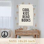 Reading Corner Decor for Classroom,Reading Nook for Kids,Cool Kids Read Books Linen Canvas Banner, Read Corner, Book Lover Gift,School Library Wall Hanging Flag Banner 18x25 Inch