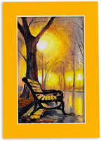 Pack of Ten Acid Free 11x14 Mats Bevel Cut for 8.5x11 Photos - Golden Orange Precut Matboards With Backing Boards and Self Seal Photo Mat Bags For Pictures, Photos, Framing - 4-ply Thickness