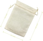 Palmhomee Pack Of 25 Burlap Gift Bags with Drawstring Linen Jewelry Pouches Wedding Hessian Jute Bags for Birthday Jewelry and Treat Pouches Party Wedding Favors Gift Art and DIY Craft   (3.6x4.8 Inch, Cream)