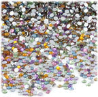 The Crafts Outlet 5-PK Set (7,200-Piece), Round 3mm Rhinestones, Flatback, Gray Tones
