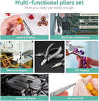SOONAN 8 Pieces Mini Pliers Set, Jewelry Making Tools with Needle Nose Pliers, Wire Cutters, Round Nose Pliers, Bent Nose Plier
