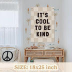 Kids Room Decor Linen Canvas Banner, It's Cool to Be Kind,Baby Nursery Decor Wall Hanging Flag for Bedroom Playroom Classroom Kids Rroom 18x25 Inch