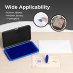 Large Stamp Pad - 3.50"x 6.25", Magnetic Lid, Premium Quality Felt Stamp Pad (Blue)