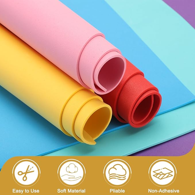 uxcell 10 Pcs White EVA A4 Foam Sheets Crafts, 12 x 8 Inch Foam Paper for DIY Crafts Project Classroom Scrapbook Art Cards Home Office Decoration (2mm Thick)