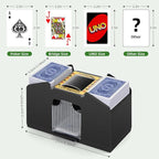 Automatic Card Shuffler 1/2/4/6 Decks,Battery Operated Electric Playing Card Shuffler for UNO,Casino Card Game,Poker,Phase 10,Blackjack,Texas Hold'em,Home Card Games