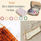 Hilsayum 80Pcs Knitting Stitch Markers 4 Shapes Colorful Crochet Stitch Markers with Box for Crocheting and Knitting,