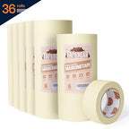 TAPEBEAR General Purpose Masking Tape Beige White 1.88 Inches x 60 Yards, Bulk Painters Tape for Painting, Labeling, DIY Arts Crafts, Home Office School Projects, 36 Rolls