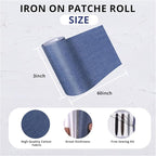 HTVRONT Iron on Patches for Clothes, 3"x60" Iron on Patches for Jeans, Jean Patches,Black Denim Patches for Inside Jeans & Clothing Repair