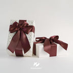 HUIHUANG Burgundy Ribbon 2 inch Double Side Burgundy Satin Fabric Ribbon for Crafts, Bows Making, Flower Bouquet Wrap, Gift Wrapping, Wedding Decor, Home Decor, Hairs-25 Yards/Roll