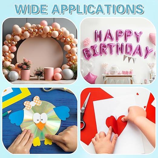 UPINS Glue Points Dots, 1500Pcs Balloon Glue Adhesive Dots, Double Sided Removable, 6mm, 10mm, 15mm