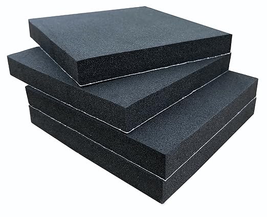 8 Pcs Foam Padding Sheet with Adhesive, Neoprene Rubber Adhesive Pads Closed Cell Foam Sheet for Insulation Soundproofing Anti-Slip Black (4" x 4" x 1/2", 8 Pcs)