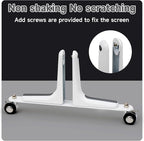 MYOYAY 2 Packs Room Divider Stand, Folding Room Divider Feet with Stainless Steel Wheels, Privacy Screen Holder Stabilizer Feet for Hotel Home Office (White)