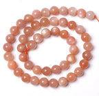 60pcs 6mm 7A Natural Orange Sunstone Round Loose Spacer Beads for Jewelry Making DIY Bracelets Necklaces Healing Energy Stone Beads (6mm, 7a Suntone)