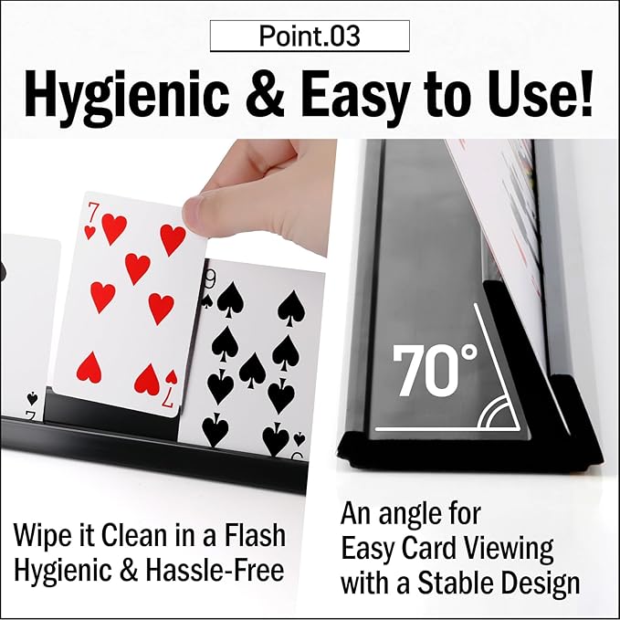 Lightweight Non-Slip Card Holder Stand – Set of 4, 13.4 Inches – Made in Japan for Card Games and TCG, Anti-Skid Base (4 Pack-White)