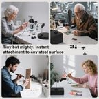 Helping Hands Soldering Magnetic Soldering Clamp with 2.16-inch Jaw Opening, Super Clamp with 1/4 and 3/8 Thread, Flexible Articulating Arms with Clamps, Magnetic PCB Clip for Repairing DIY Work