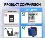 Card Deck Box for MTG with Commander Display, 5 in 1 Card Deck Case Holds 800+ Unsleeved Cards, Strong Magnet Organizer Compatible with Yugioh TCG Sports Cards (Black&Blue)