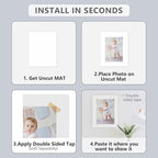 10 Pack Backing Boards Only - 11X14 Uncut White Mats Matboards, Acid Free & White Core Backerboards, Ideal for Photos, Pictures, Prints, Frames, Arts