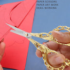 BIHRTC DIY Tools Dressmaker Small Shears with Artificial Leather Cover Stainless Steel Sharp Straight Tip Scissors Small Shears for Craft Home Sewing Supplies Cross Stitch Needlework DIY
