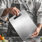 2 Pack Titanium Cutting Board - 100% Pure Titanium Cutting Boards For Kitche,Easy to clean, Double-sided food-grade Cutting Board For Cutting Meats, Fruits And Vegetables.(15 * 11)