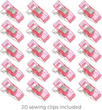 Rotary Cutter Set - Quilting Kit incl. 45mm Fabric Cutter, 5 Replacement Blades, A6 Cutting Mat and Craft Clips - Ideal for Crafting, Sewing, Patchworking, Crochet & Knitting (Pink, A6)