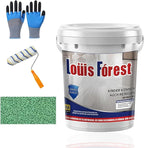Louis Forest Epoxy Floor Paint, High-Gloss Marble Effect Coating, Epoxy Colored Sand Floor Paint, Wear-Resistant and Non-Slip for Indoor Outdoor (1KG-Green)