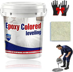 Epoxy Floor Paint, Epoxy Colored Sand Floor Paint, High-Gloss Marble Effect Self-Leveling Coating, Waterproof, Non-Slip, Ultra-Durable for Garage, Basement, Wood Floors (Beige,2.2 lb)