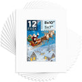 Mat Board Center, 8x10 White Mats for 5x7 Pictures - Acid Free, 4-ply Thickness, White Core, Bevel Cut - for Artworks, Photos, Framing - Pack of 12