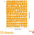 Letter Stickers,1/2 inch 10 Sheets Orange Alphabet Sticker,Self Adhesive Vinyl Letter Stickers Mailbox Numbers,Self Adhesive Letters Stickers for Bulletin Boards Classroom Home Decor