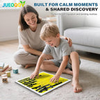 Liquid Sensory Floor Tile for Kids Ages 3+, 12" Textured Step-On Tile with Non-Slip Base, Interactive Color-Flow, Yellow-Black, for Calm Corners (1-Pack)