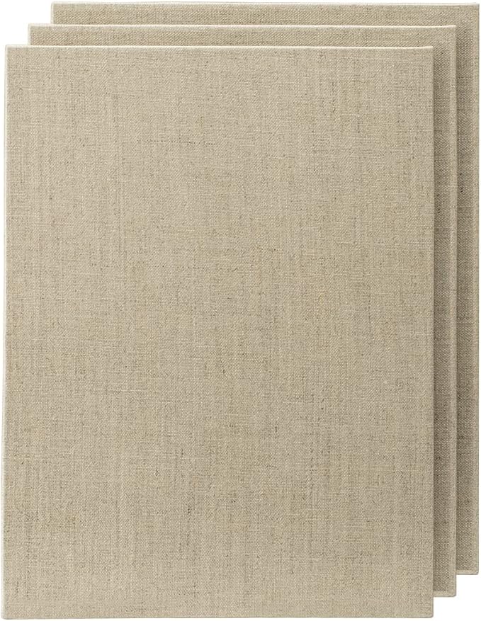 Senso Clear Primed Linen Panels - 11x14-3 Pack of Panels for Painting Oils, Acrylics, Pastels and More