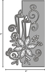 Metal Cutting Dies DIY Merry Christams Embossing Stencil Template Scrapbooking Card Making Mold Photo Album Arts Crafts Tools (Christmas Candle lace-7.6x12.9cm)