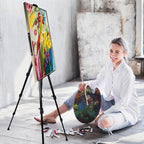 Art Easel Stand for Displaying - 66 Inch Height Adjustable Aluminum Metal Easels for Wedding Sign Display and Drawing & Outdoor and Portable for Adults - Sturdy and Painting,2-Pack.