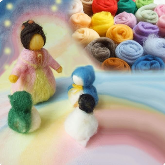 3.53oz Wool Roving Yarn, Wool Felting Supplies, Pure Wool, Chunky Yarn, Spinning Wool Roving for Needle Felting Wet Felting DIY Hand Spinning (Yellow)
