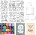 6 Pcs Christian Bible Verse Clear Stamps for Card Making Supplies 20 Craft Ink Pad 3 Acrylic Stamp Block Silicone Stamp with Bless Words Rubber Stamps for Crafting DIY Scrapbooking Journal