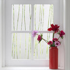 Finnez Window Privacy Film Decorative Frosted Window Cling Privacy Film for Glass, Non-Adhesive Heat Anti-UV for Home Office Living Room, Irregular Stripe Patterns, 23.6 x 78.7 Inches
