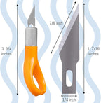 WA Portman Finger Knife Set – Ergonomic Precision Craft Knife with 100#11 Replacement Steel Precision Finger Blades – Strong & Durable Fingertip Blades for Trimming – Ideal for Crafts & DIY Projects
