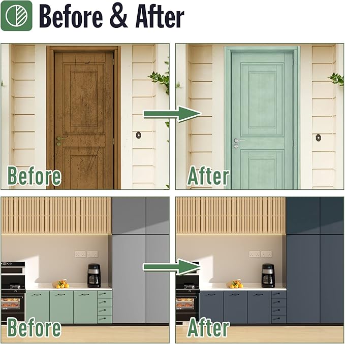 DWIL Matte Finish Furniture Paint - 5 Oz Wood Paint for Cabinets, Doors, Tables, and Dressers Refinishing - Water-Based, Non-Toxic & Odorless, Easy to Apply(Olive Green)-Trial Pack