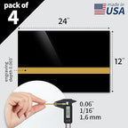 Trotec TroLase | 12"x24"x1/16", 4 Pcs | Gloss Black/White | 2 Ply | Modified Acrylic | Laser Engraving Double Color Plastic Sheet | Engraving Blanks for Laser, Saw, Guillotine | Made in USA
